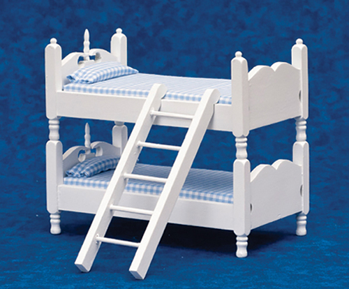 Bunkbeds with Ladder, Blue and White